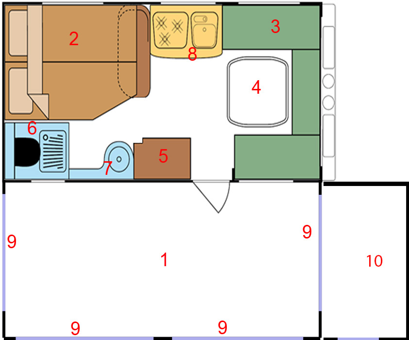 Plattegrond caravan